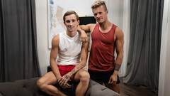 Cum on face for the young lad after exceptional anal