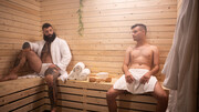 Sauna sexy time with a really horny fucking bear