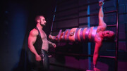 Rough bondage with the new master males bald dude scream a lot
