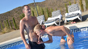 Outdoor fun in the sun for Luke Desmond and Chris Jansen