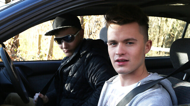 Backseat car  fuck for Shaun Mann and James Thomas