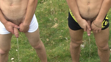 Nude blokes enjoy camping trip and endless fuck affairs