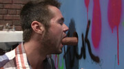 Hot amateur tries glory hole BJ and fucks with two horny men