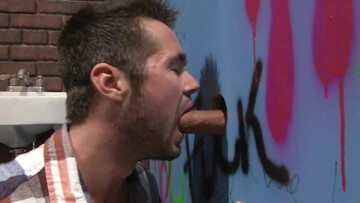 Hot amateur tries glory hole BJ and fucks with two horny men