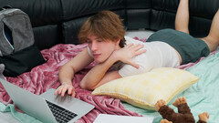 Twink on twink banging with two hotties