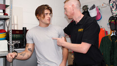 Toned officer fucking a kinky shoplifter