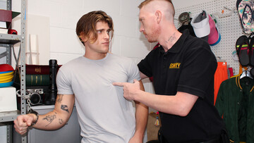 Toned officer fucking a kinky shoplifter