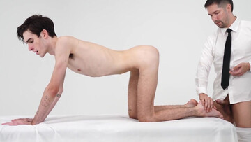 Screaming twink getting fucked in the bum again