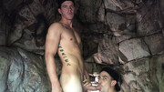 Exploring his cave in an outdoor fucking session