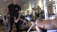 Sporty men share the gym as their playground for nasty sex