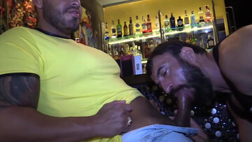 Muscular man enjoys random dick at the bar in rough perversions