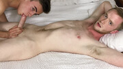 Lovely gay boys share immaculate moments in their bedroom romance