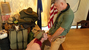 Blond scout is in the tent with the hairy muscular DILF
