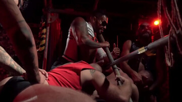 Obedient male gets rammed by pack of gay lovers with big dicks