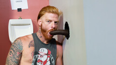 Ginger takes on a BBC after sucking it at the glory hole