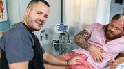 Russian male doctor fucks hairy mature in the ass during the checkup