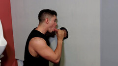 Hot Latino tries glory hole gay anal with his hot cousin