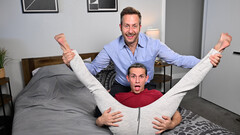 Stepdad teaches young hunk how to suck cock and endure anal