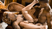Interracial pleasures with two horny fuckers
