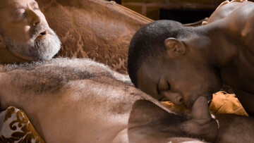 Interracial pleasures with two horny fuckers
