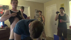 Skinny guy with a nice ass gets spit roasted