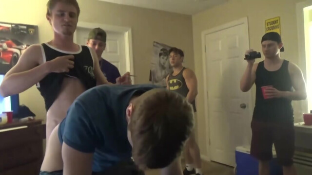 Skinny guy with a nice ass gets spit roasted