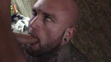 Dude with satanic tattoos gets fucked like a turbo slut