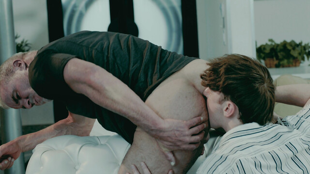 Hairy daddy shows him what submission feels like