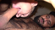 Dude with a beard cannot wait to gape a whore