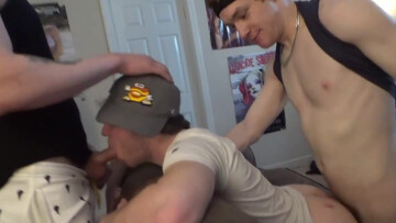Dudebros watch boxing and enjoy hot sodomy