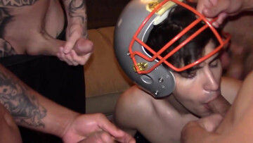 Floppy hair hottie gets fucked hard by everyone