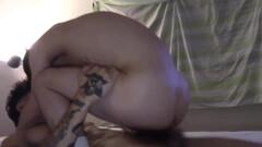 Brunette hottie with tats needs dick deeper