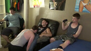 Guys watch sports and fuck a whore's hot mouth