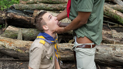 The scout Zac is getting his ass and mouth fucked hard