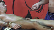 Massage and a handjob for the submissive lad Bruno