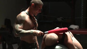 Hard spanking and ropeplay for a big booty sub fellow