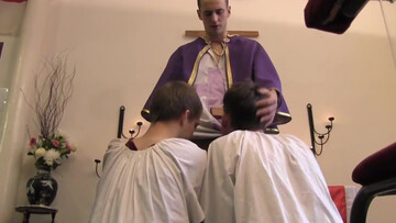 Priest invites two teen fellows for a taboo three-way