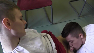 Vintage sex video of a couple of young religious lads