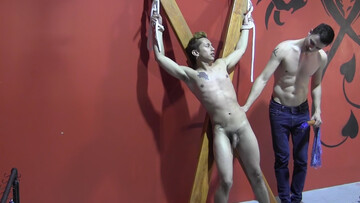 Covering the entire body of his exotic boytoy in the room