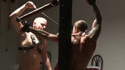 Dominant stud is punishing the nipples of a sub fellow