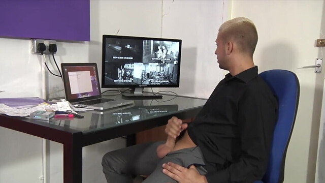 Mickey Taylor and Jonny Castle star in a bathroom porn