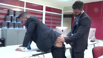 Working break involves doggy style bang and a handjob