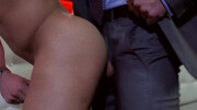 Man in a suit fucking a male stripper in the empty club