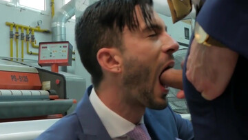 Andy Star and Dario Beck having sex in the laundromat