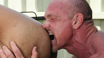 The lawnmower man is getting his asshole licked by a DILF