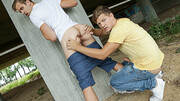 Sexy boys fuck at the farm in steamy outdoor passion and lust