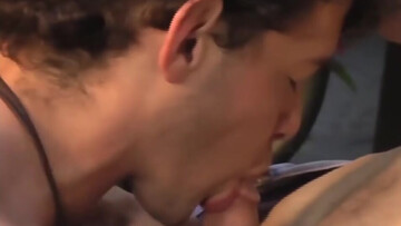 Teen twinks doing their favorite oral play outdoors