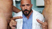Threesome doctor fuck with plenty of taboo vibes