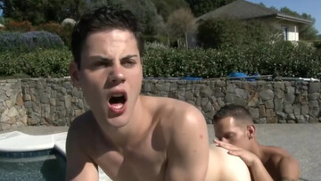 Outdoor fuck with two amateur gay lovers
