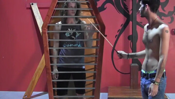 Caged boy is in for a merciless anal surprise
